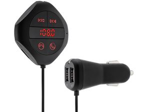 FM transmitter a handsfree sada, bluetooth, MicroSD, 2x USB