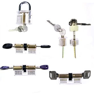 LockPick készlet 6x átlátszó edzőzár
