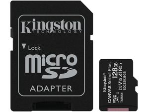 Kingston Canvas Select Plus microSDXC 128GB U1/V10/A1, 100MB/s olvasási sebesség + SD-adapter