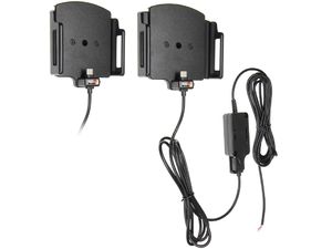 Brodit Autohalterung für Mobiltelefon mit USB-C einstellbar mit verstecktem Laden. b.75-89 mm, Dicke 12-16mm