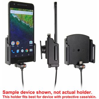 Brodit suport auto pentru telefon mobil cu USB-C reglabil cu încărcare ascunsă. l.75-89 mm, grosime 12-16mm