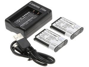 2 db akkumulátor és töltő készlet Sony Cyber-shot DSC-RX100, Cyber-shot DSC-WX300B és más fényképezőgépekhez, 1150mAh