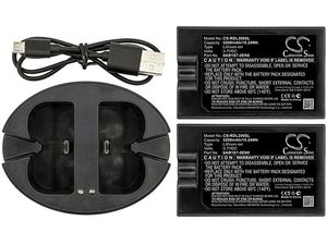 Set mit 2 Akkus und Ladegerät für Ring Video Doorbell 2, Video Doorbell 3 Plus und mehr, 5200mAh