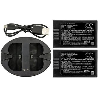 Set mit 2 Akkus und Ladegerät für Ring Video Doorbell 2, Video Doorbell 3 Plus und mehr, 5200mAh