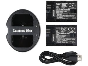 Pachet de baterii cu încărcător pentru Canon EOS 5D Mark II, EOS 7D și altele, 2000 mAh, Li-Ion