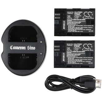 Akkumulátorcsomag töltővel Canon EOS 5D Mark II, EOS 7D és más fényképezőgépekhez, 2000 mAh, Li-Ion