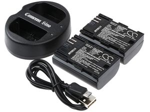 Pachet de baterii cu încărcător pentru Canon EOS 5D Mark II, EOS 7D și altele, 2000 mAh, Li-Ion