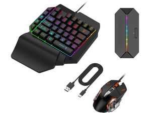 Set tastatură+mouse pentru jocuri FPS, Windows/Android, negru