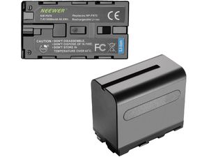 Neewer 2-Pack 6600mAh Li-ion baterie de înlocuire cu încărcător dual USB, intrare Micro USB