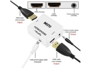 Xput mini HD convertor video de la HDMI la HDMI video și 3.5mm audio, suport 1080p